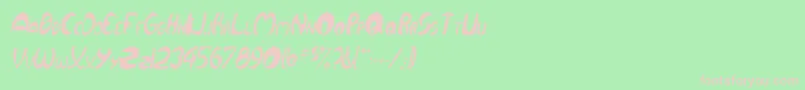 QurveThinItalic Font – Pink Fonts on Green Background