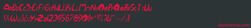 QurveThinItalic Font – Red Fonts on Black Background
