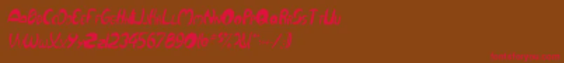 QurveThinItalic Font – Red Fonts on Brown Background
