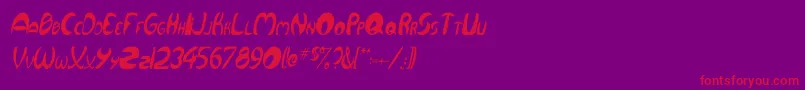 QurveThinItalic Font – Red Fonts on Purple Background