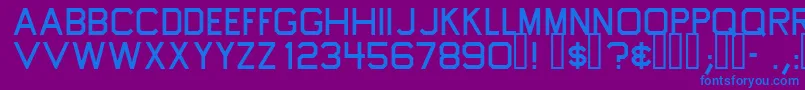 フォントTapeworm – 紫色の背景に青い文字