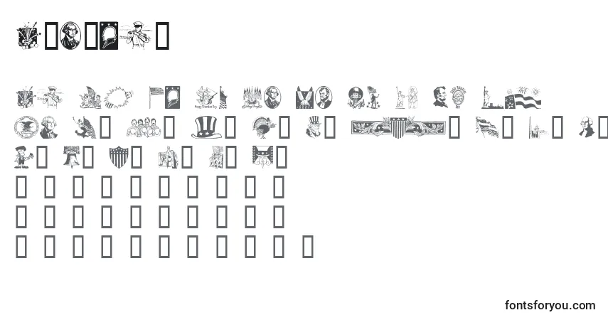 Amercan-fontti – aakkoset, numerot, erikoismerkit