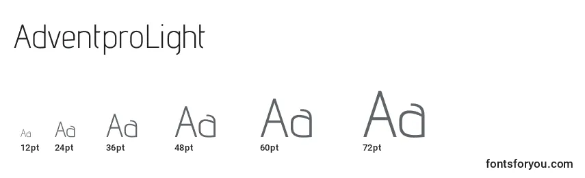 AdventproLight Font Sizes