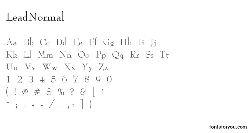 Czcionka LeadNormal – alfabet, cyfry, specjalne znaki