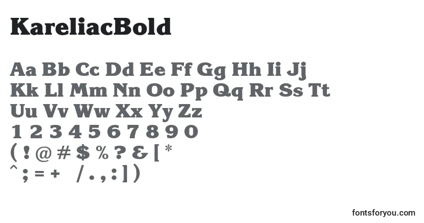 A fonte KareliacBold – alfabeto, números, caracteres especiais