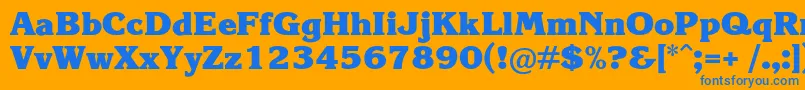 KareliacBold Font – Blue Fonts on Orange Background
