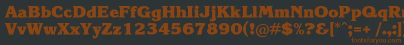 Fonte KareliacBold – fontes marrons em um fundo preto