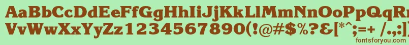 KareliacBold Font – Brown Fonts on Green Background