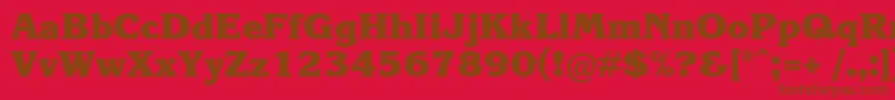 フォントKareliacBold – 赤い背景に茶色の文字