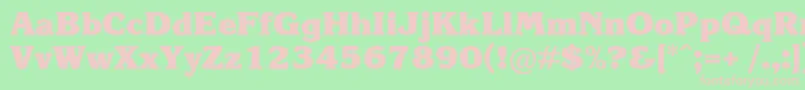 KareliacBold Font – Pink Fonts on Green Background