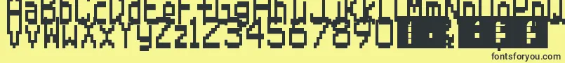 SuperMario64Ds Font – Black Fonts on Yellow Background