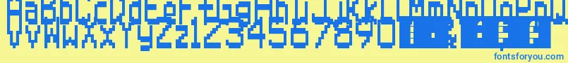 SuperMario64Ds Font – Blue Fonts on Yellow Background