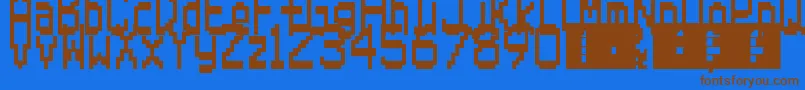 SuperMario64Ds Font – Brown Fonts on Blue Background