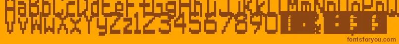 fuente SuperMario64Ds – Fuentes Marrones Sobre Fondo Naranja