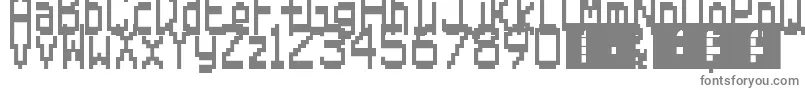 SuperMario64Ds-fontti – harmaat kirjasimet valkoisella taustalla