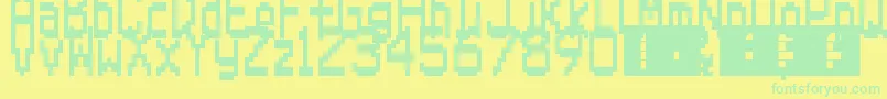フォントSuperMario64Ds – 黄色い背景に緑の文字