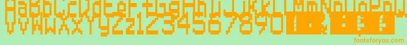 SuperMario64Ds Font – Orange Fonts on Green Background