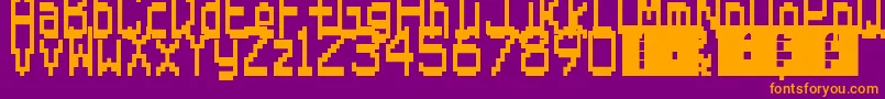 SuperMario64Ds Font – Orange Fonts on Purple Background