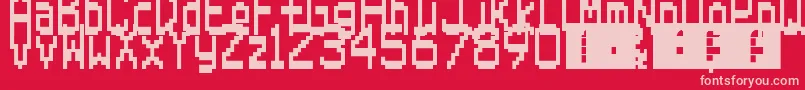 SuperMario64Ds-Schriftart – Rosa Schriften auf rotem Hintergrund