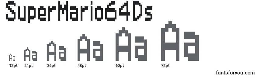 Größen der Schriftart SuperMario64Ds