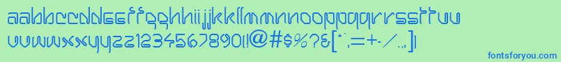 Police HarrayRegular – polices bleues sur fond vert