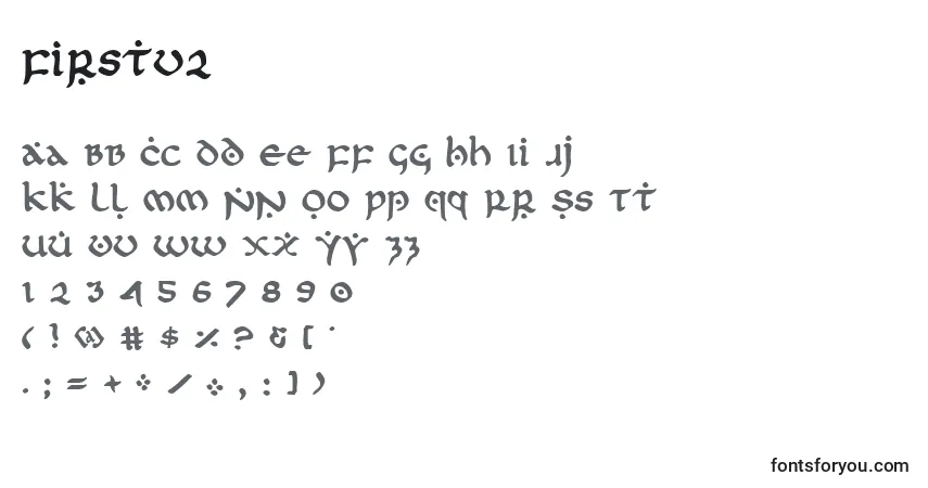 A fonte Firstv2 – alfabeto, números, caracteres especiais