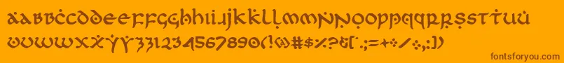 Firstv2 Font – Brown Fonts on Orange Background