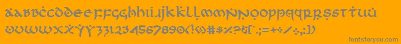 Firstv2-fontti – harmaat kirjasimet oranssilla taustalla