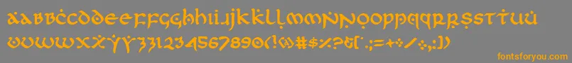 フォントFirstv2 – オレンジの文字は灰色の背景にあります。