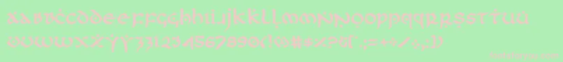 Firstv2-fontti – vaaleanpunaiset fontit vihreällä taustalla