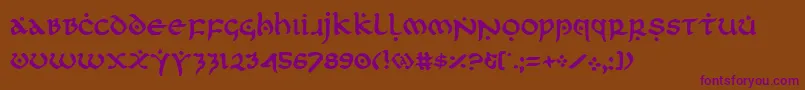 Firstv2-fontti – violetit fontit ruskealla taustalla