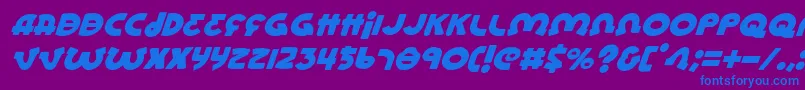 Lioneli-Schriftart – Blaue Schriften auf violettem Hintergrund