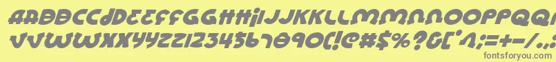 Fonte Lioneli – fontes cinzas em um fundo amarelo