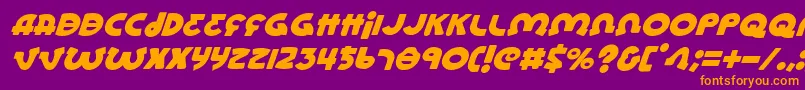 Lioneli-Schriftart – Orangefarbene Schriften auf violettem Hintergrund