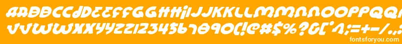 Lioneli-Schriftart – Weiße Schriften auf orangefarbenem Hintergrund