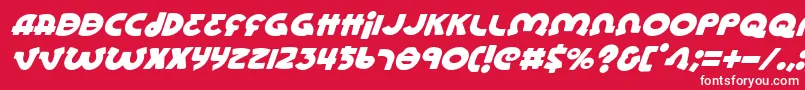 フォントLioneli – 赤い背景に白い文字