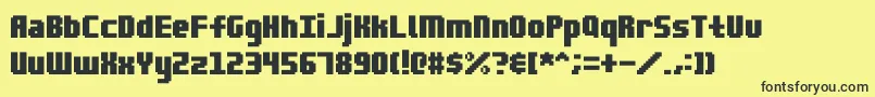 Blocktopia Font – Black Fonts on Yellow Background