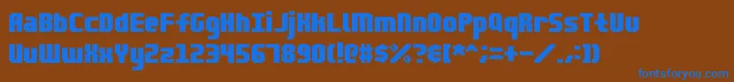 Blocktopia Font – Blue Fonts on Brown Background