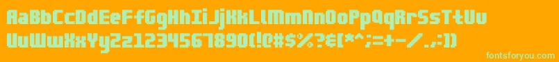 Blocktopia Font – Green Fonts on Orange Background
