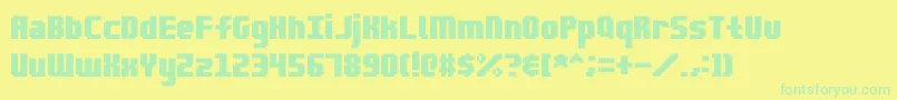 Blocktopia Font – Green Fonts on Yellow Background