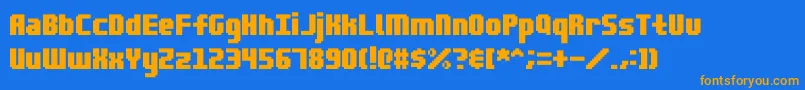 Blocktopia Font – Orange Fonts on Blue Background