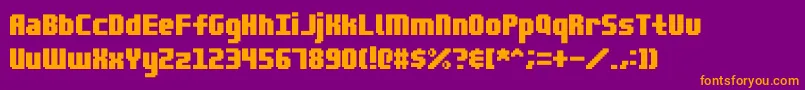 Blocktopia Font – Orange Fonts on Purple Background