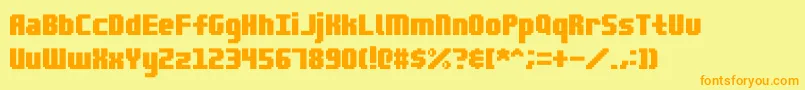 Blocktopia Font – Orange Fonts on Yellow Background