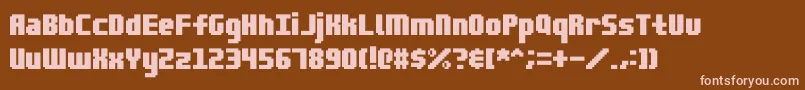 Blocktopia Font – Pink Fonts on Brown Background