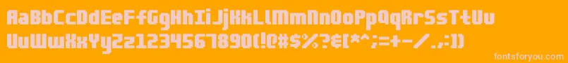 Blocktopia Font – Pink Fonts on Orange Background