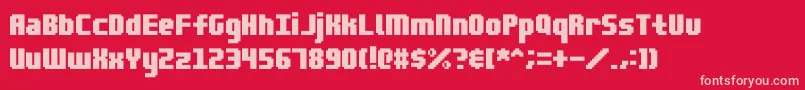 Blocktopia Font – Pink Fonts on Red Background