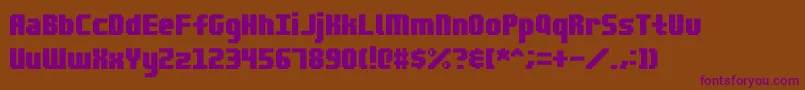 Blocktopia Font – Purple Fonts on Brown Background