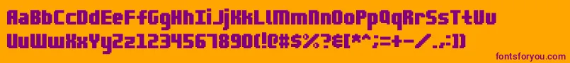 Blocktopia Font – Purple Fonts on Orange Background