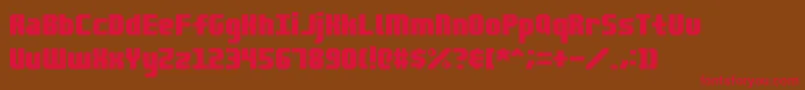 Blocktopia Font – Red Fonts on Brown Background