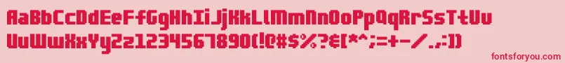 Blocktopia Font – Red Fonts on Pink Background